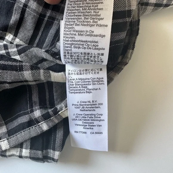 J.Crew Monochrome Plaid Button-Up Shirt size XXS - Picture 10 of 13